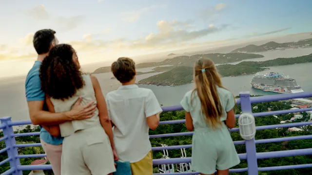 Family looking at Norwegian Aqua
