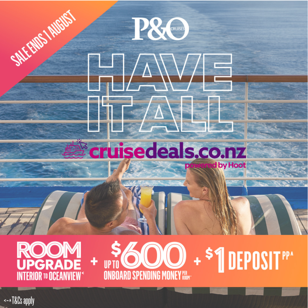 P&O South Pacific Sale, Free Upgrades, Free Spending Money, 1 Deposits