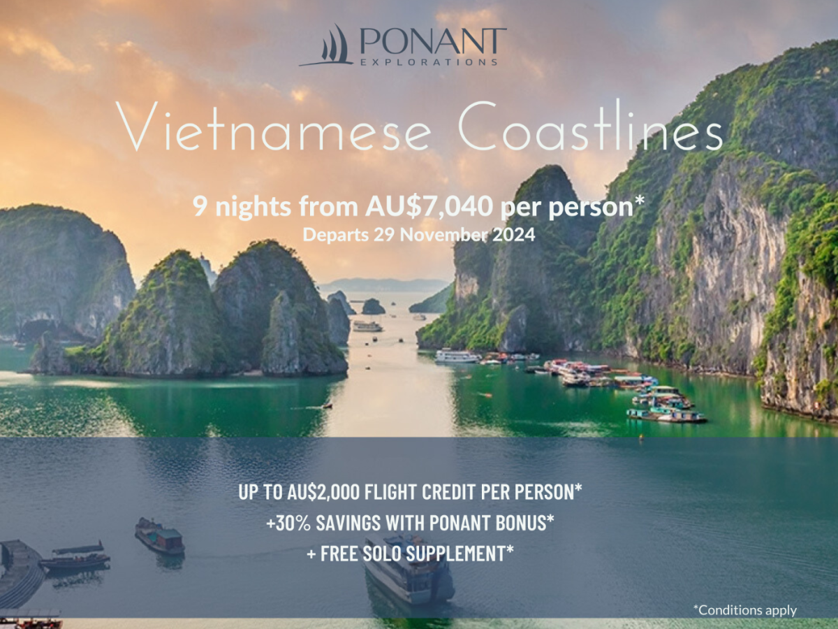 Ponant PRICE DROP - Vietnam sailing with AU$2000 Flight Credit!