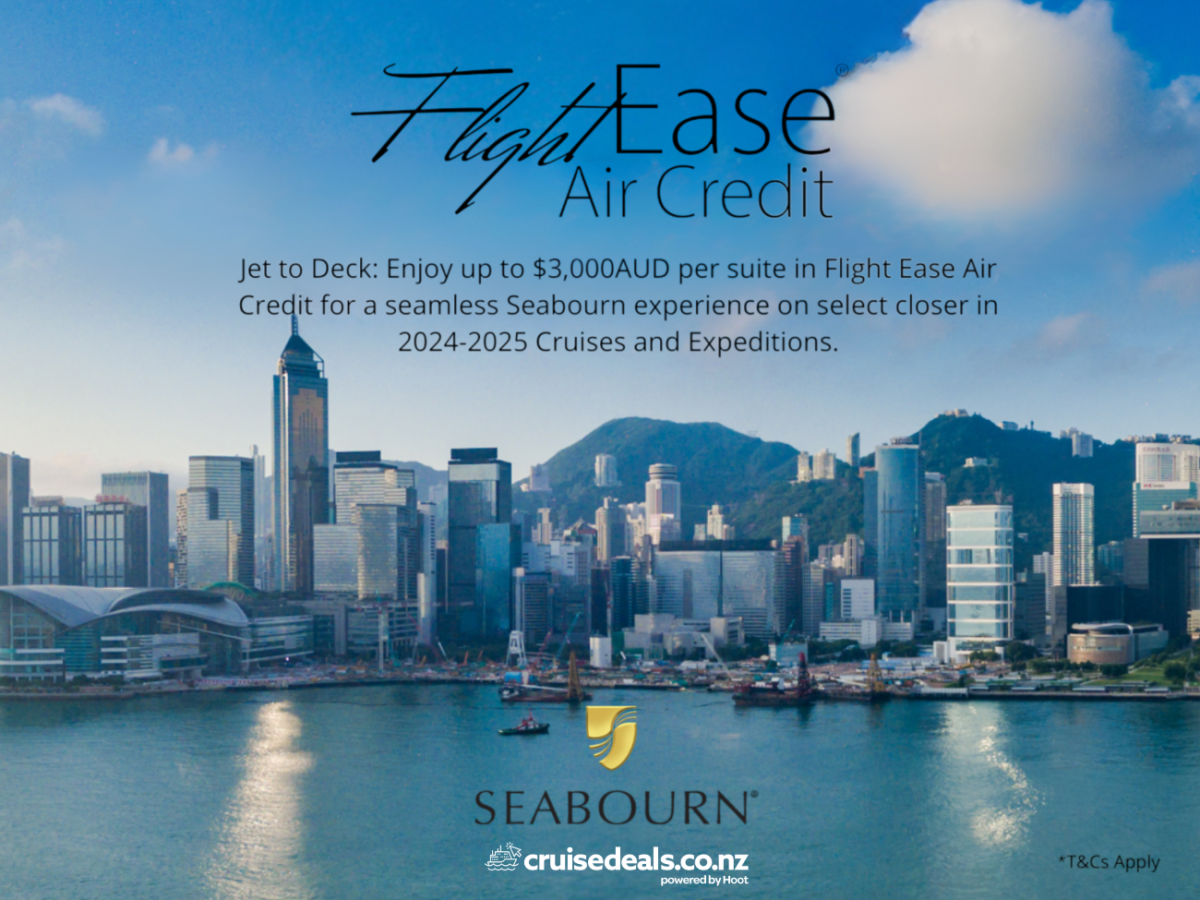 Seabourn UP TO AUD$3000 FLIGHT EASE AIR CREDIT