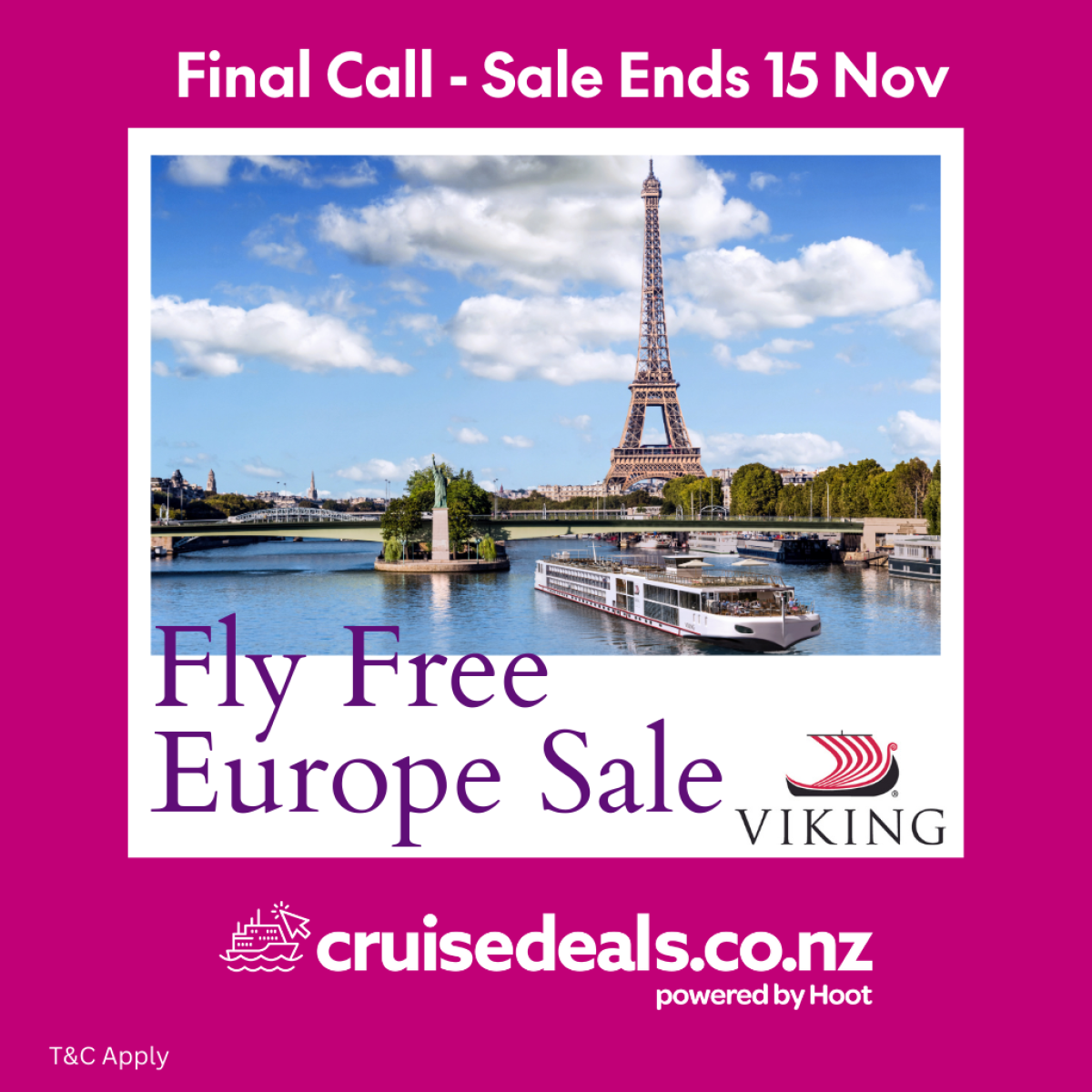 Last Chance for Viking Cruises Fly Free Sale